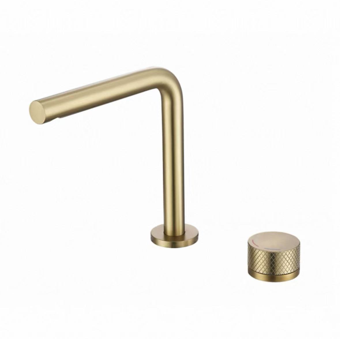Pure Black Geometric Split Faucet